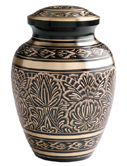 UrnConcern Black & Gold  Cremation Urn - Solid Brass